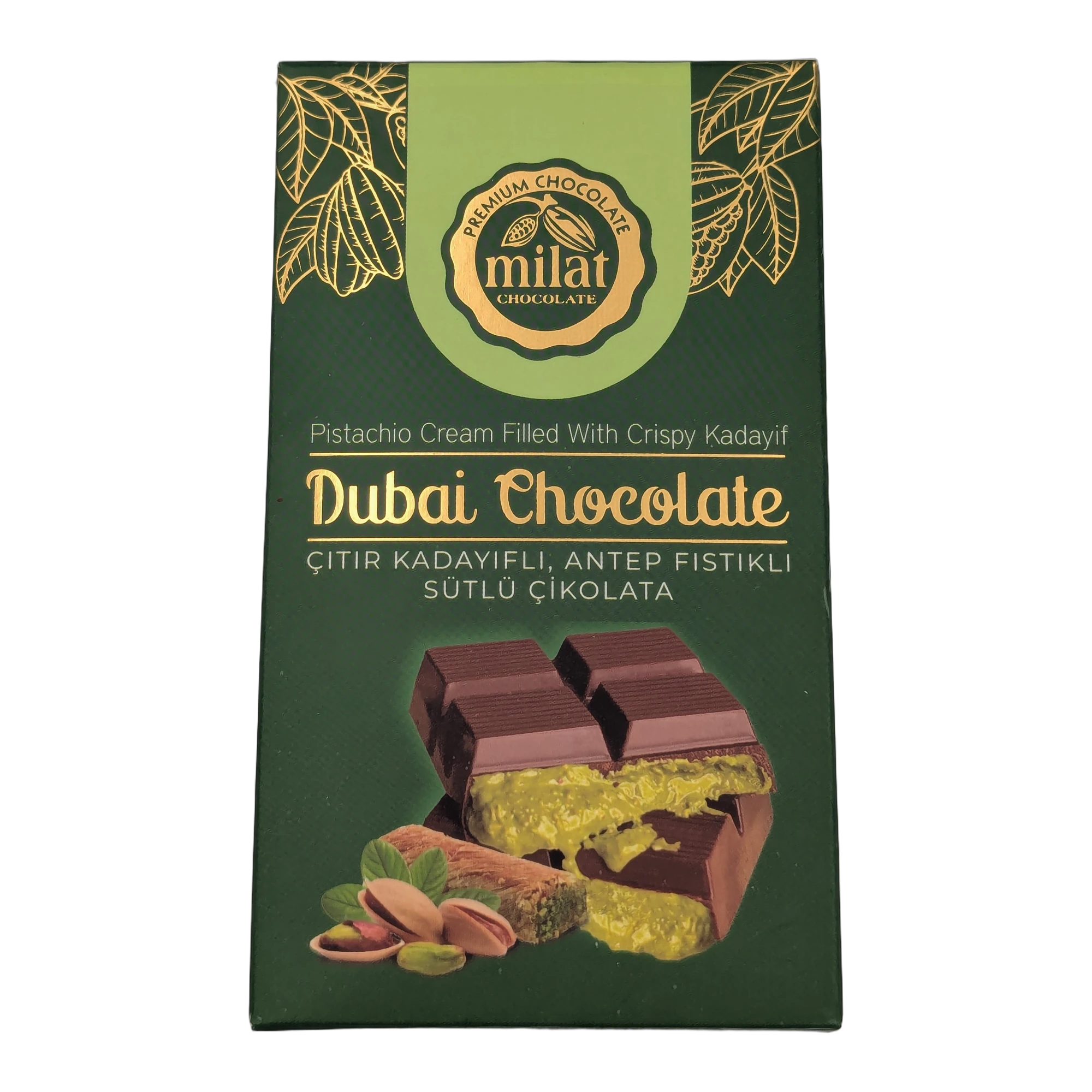 Dubai Chocolate Pistachio Cream Filled With Crispy Kadayif