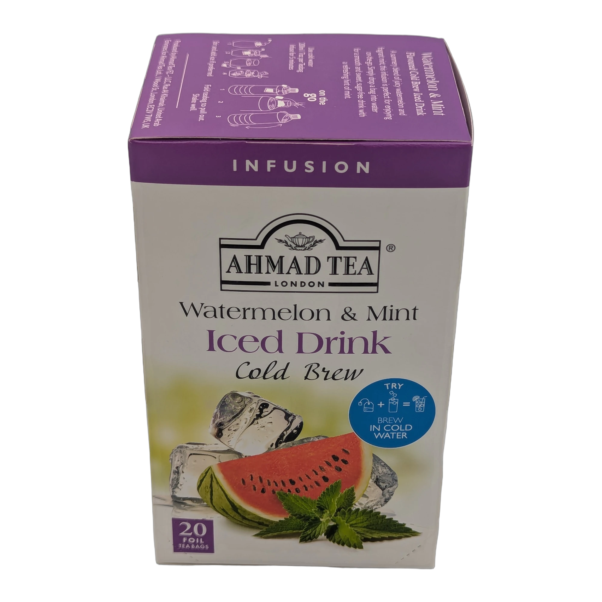 Ceai rece Ahmad cu pepene roșu și mentă, plicuri infuzie la rece