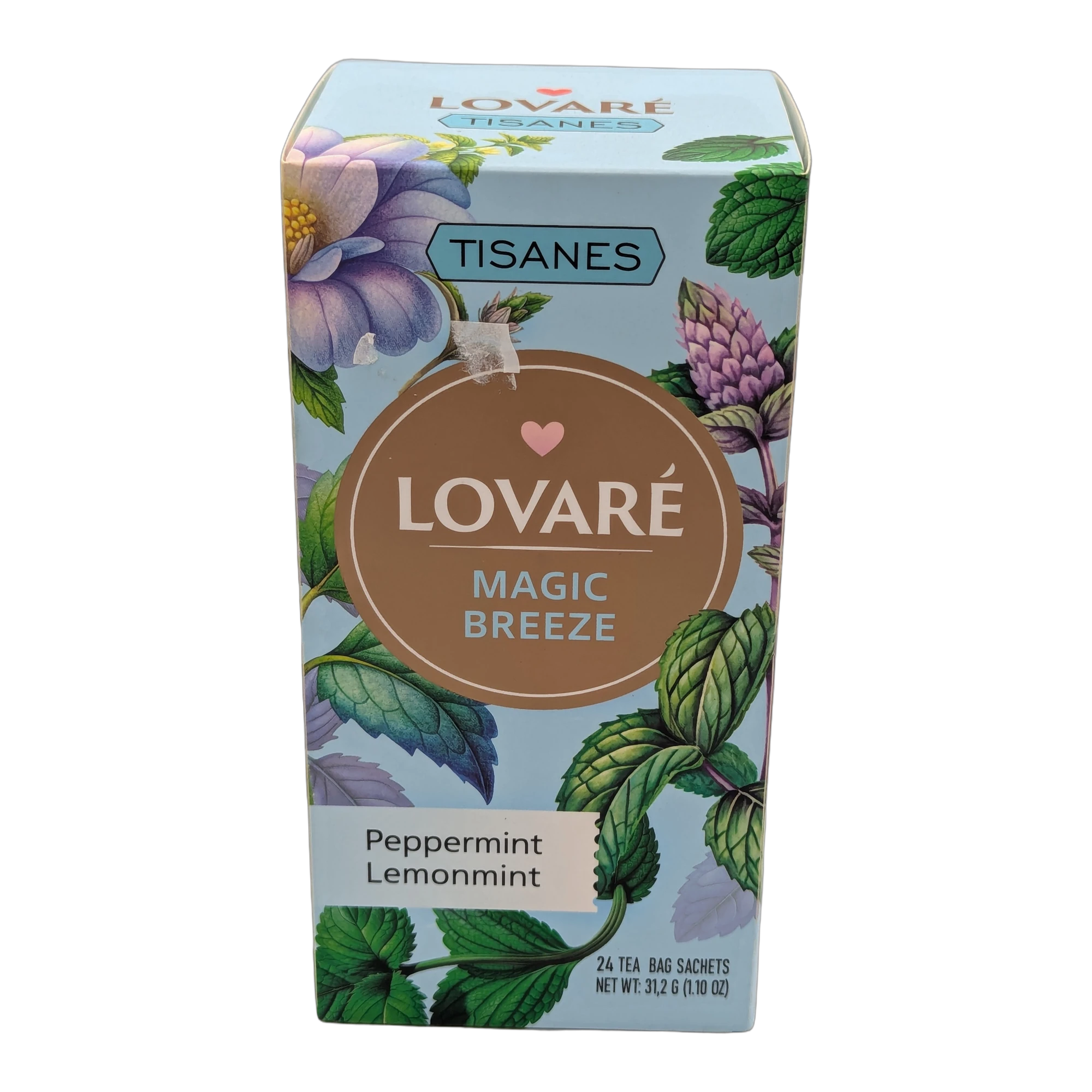LOVARÉ Magic Breeze Peppermint & Lemon Mint Herbal Tea 24 Sachets