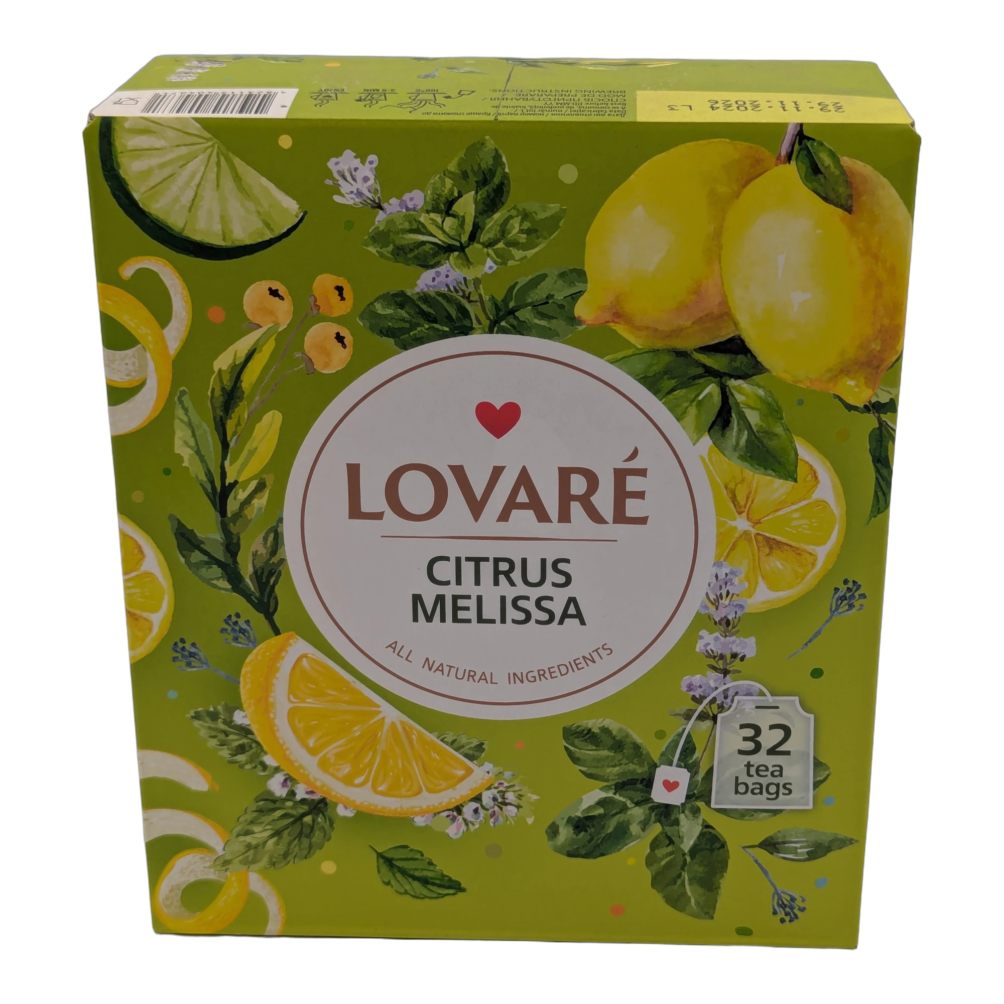 LOVARÉ Citrus Melissa Herbal Tea 32 Tea Bags