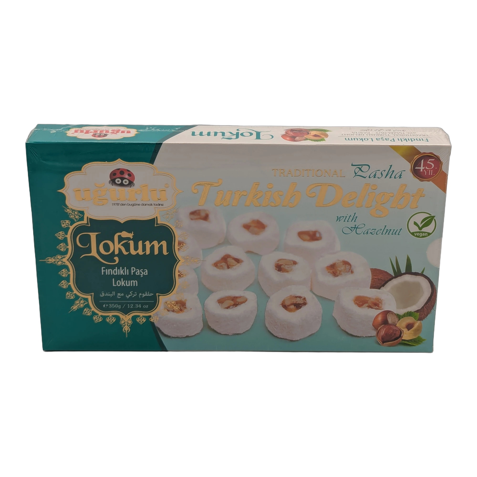 Traditional Pasha Turkish Delight with Hazelnut