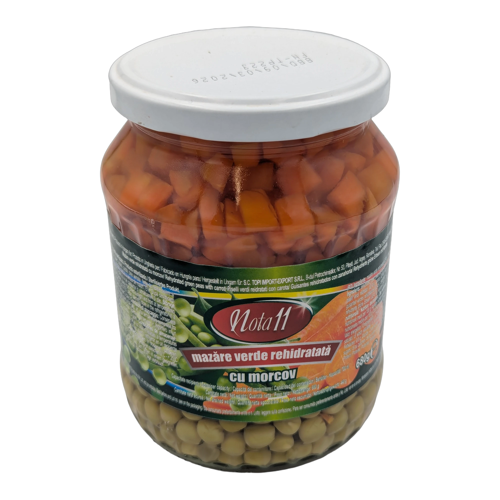 Rehydrated Green Peas with Carrot