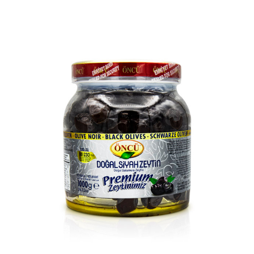 Măsline Negre Gemlik Naturale Oncu (2XL-XL) 181-230 buc/kg, Borcan PET 1 kg