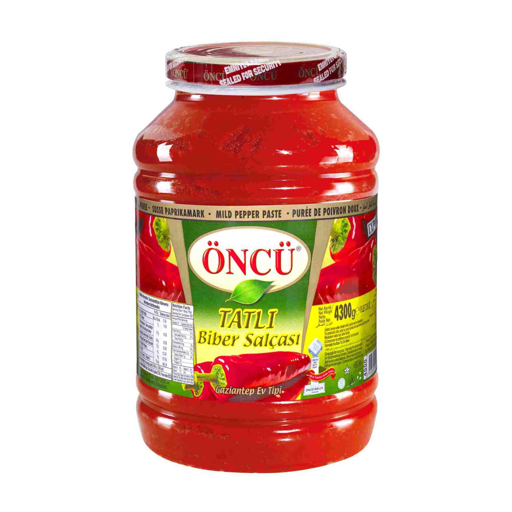 Oncu Sweet Pepper Paste 4300g PET Jar