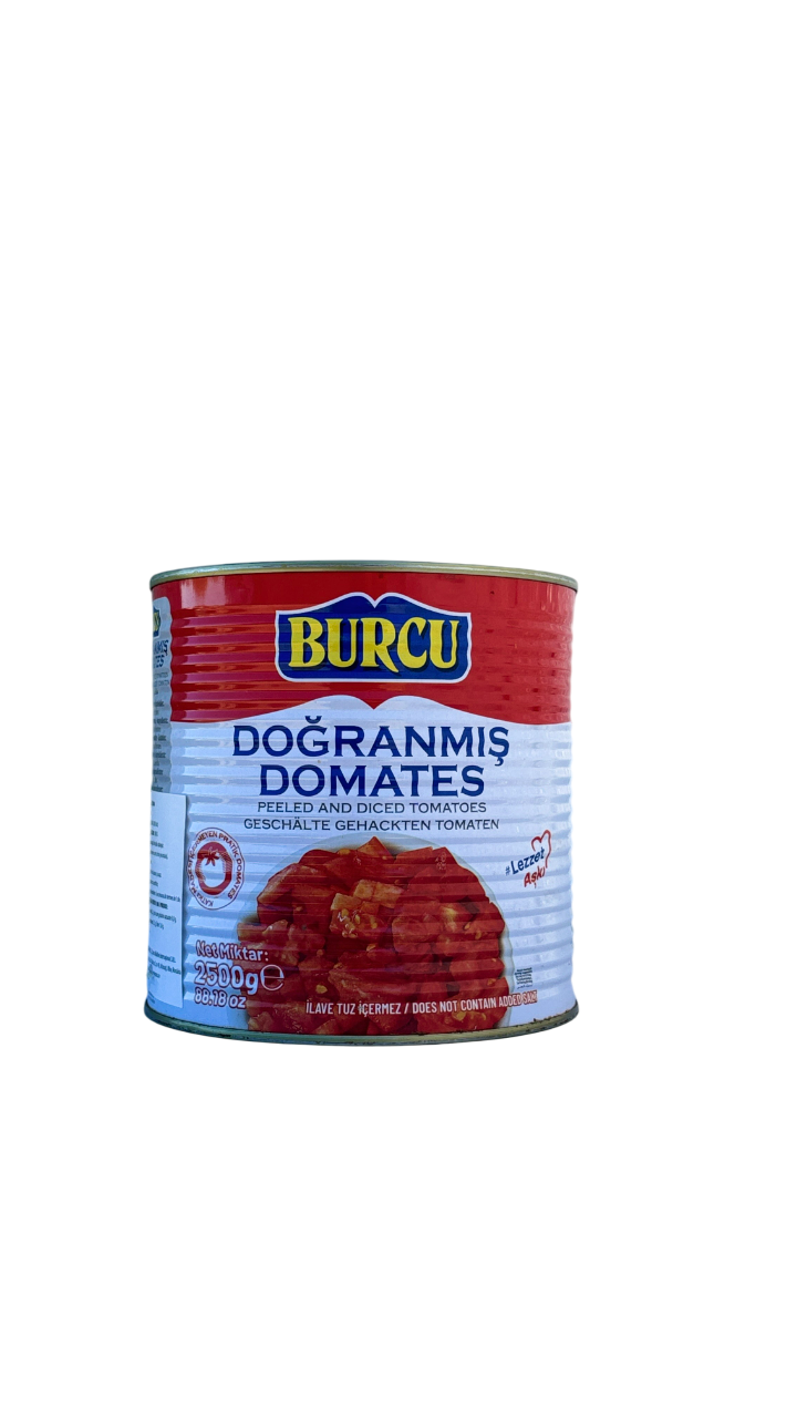 Burcu Peeled Diced Tomatoes, 1500g Can
