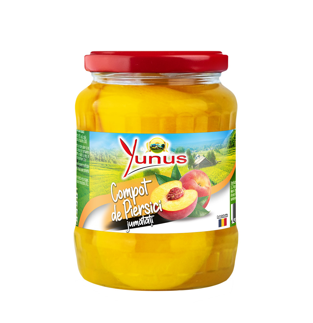 Compot de piersici jumătăți Yunus 680g