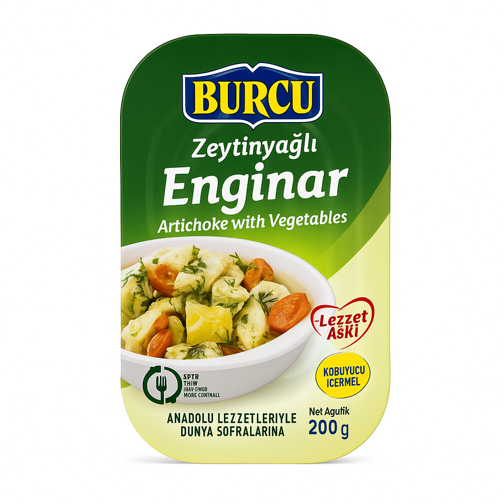 Burcu Artichoke Hearts with Vegetables in Olive Oil 200g