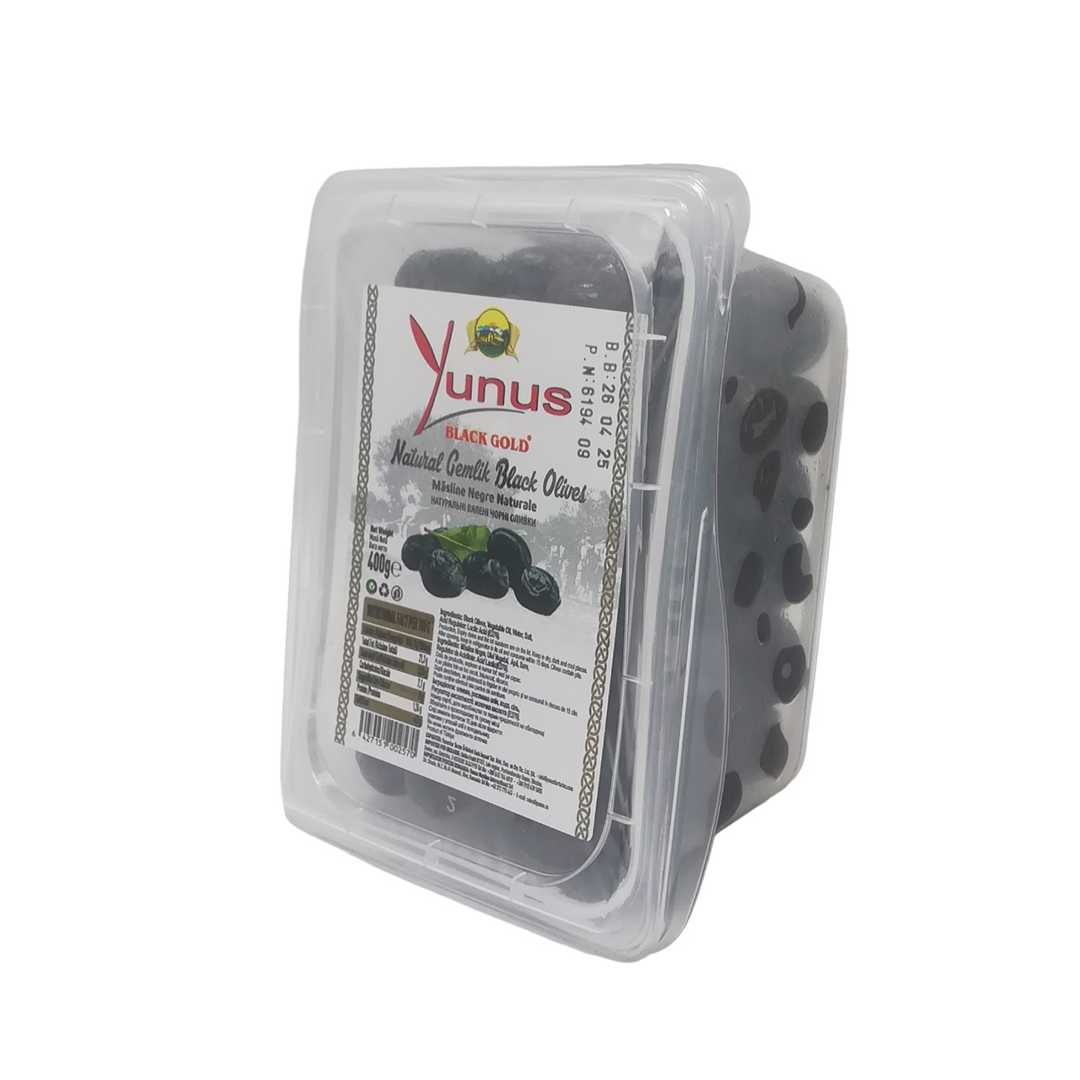 Yunus Natural Wrinkled Gemlik Black Olives 400g
