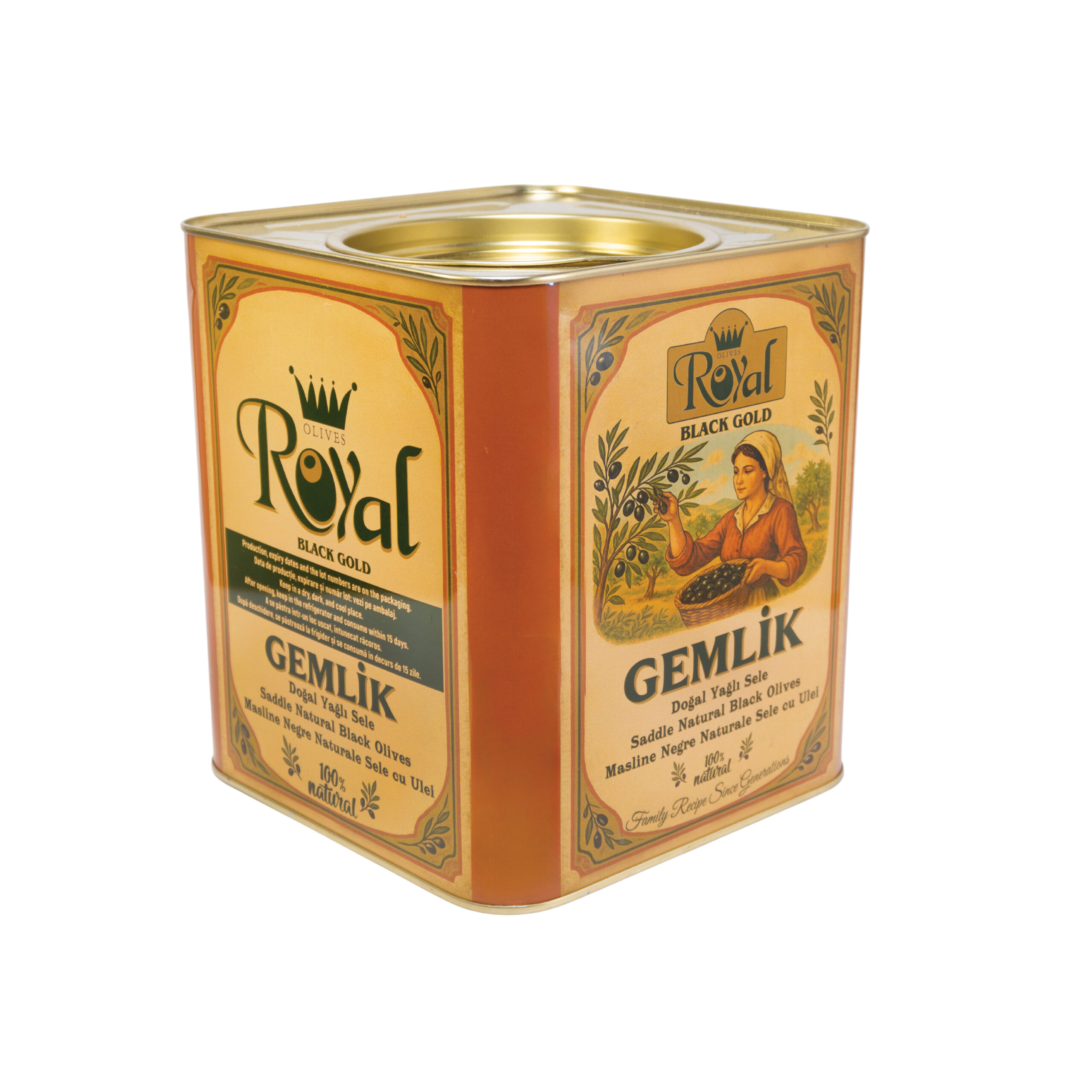 Măsline Negre Gemlik în Ulei de Măsline Royal 5 kg