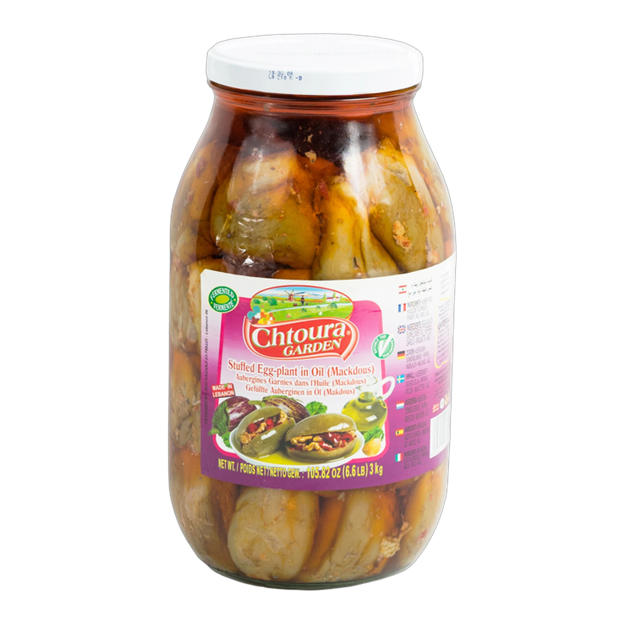 Vinete umplute în ulei Makdous la borcan