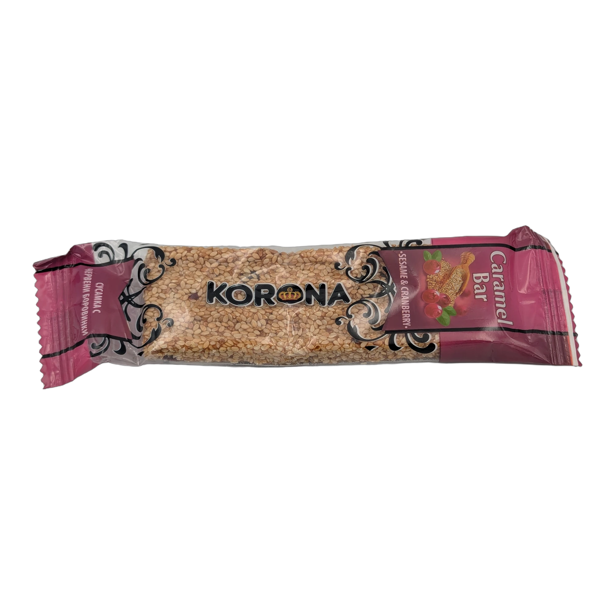 Korona Caramel Bar with Sesame & Cranberry