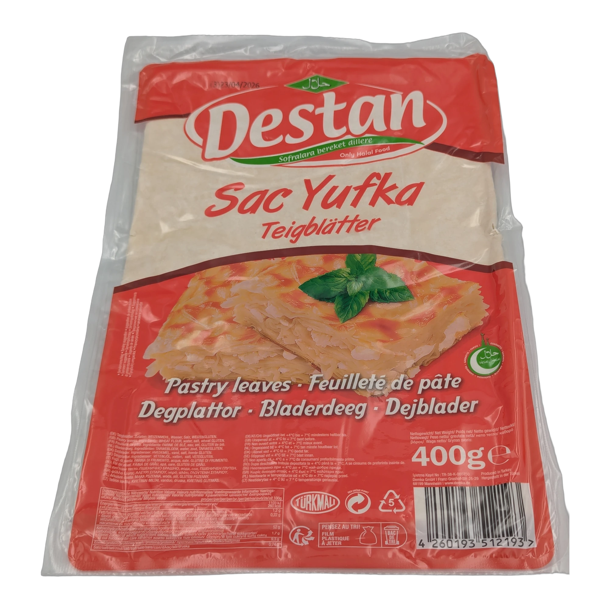 Foi subțiri de aluat Yufka Destan