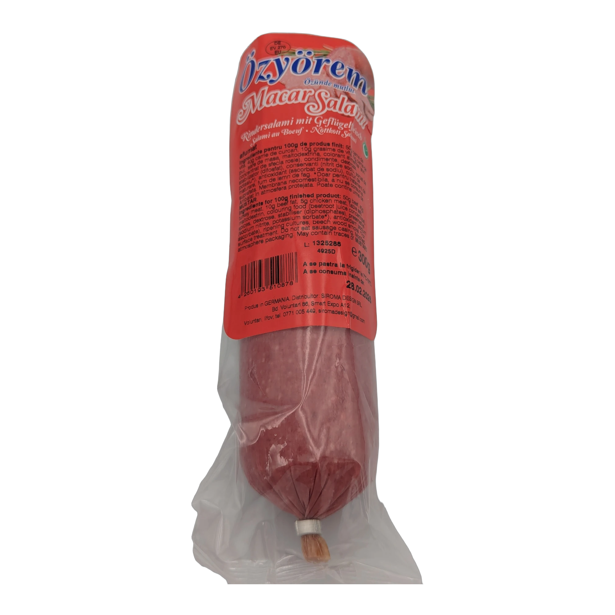 Salam de curcan, vită și pui (eticheta)